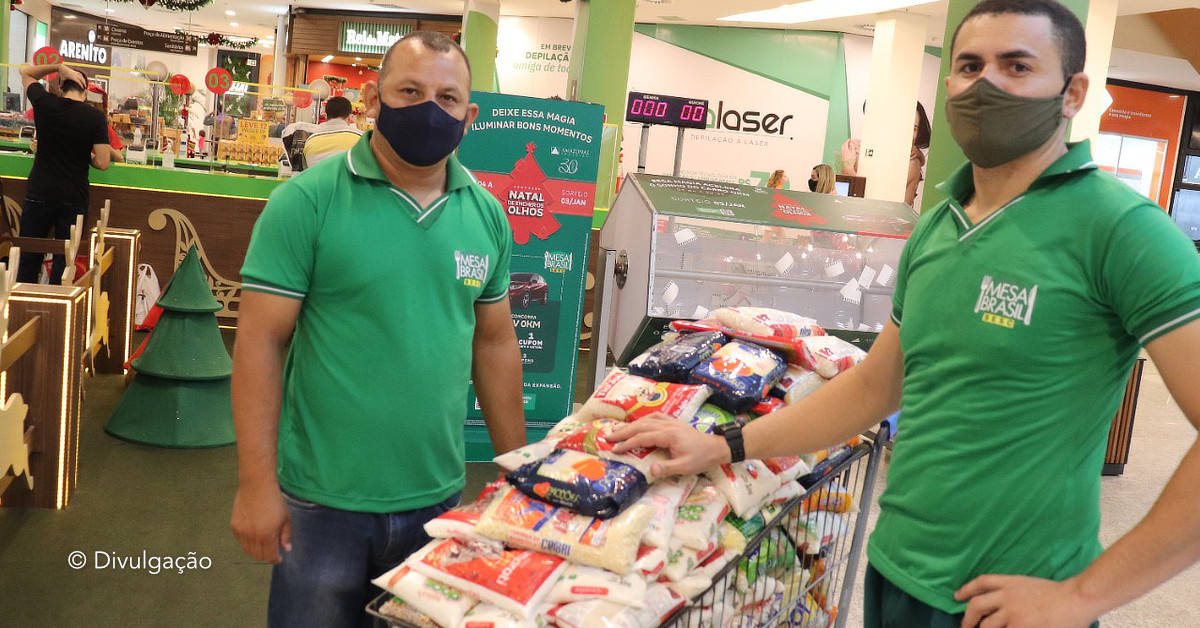 Amazonas Shopping entrega quase 2 toneladas de alimentos doados na campanha de Natal