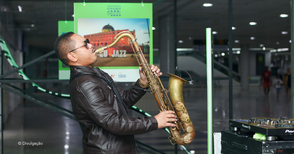 Aeroporto de Manaus sedia exposio imersiva do Amazonas Green Jazz Festival